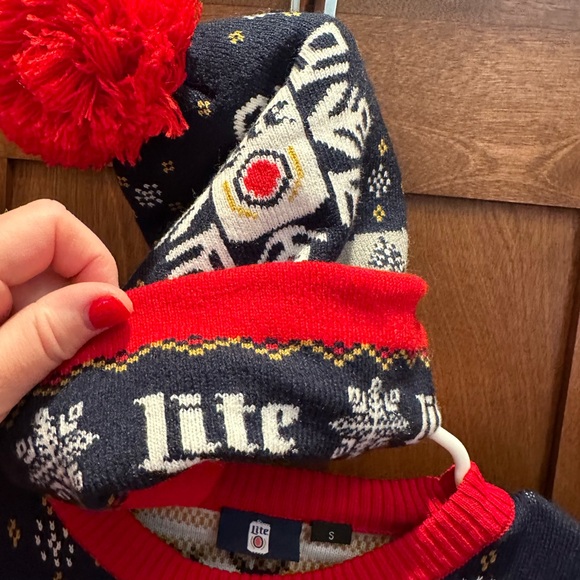 Miller Lite FUN “Ugly” Holiday Sweater & Hat Combo - Picture 5 of 7